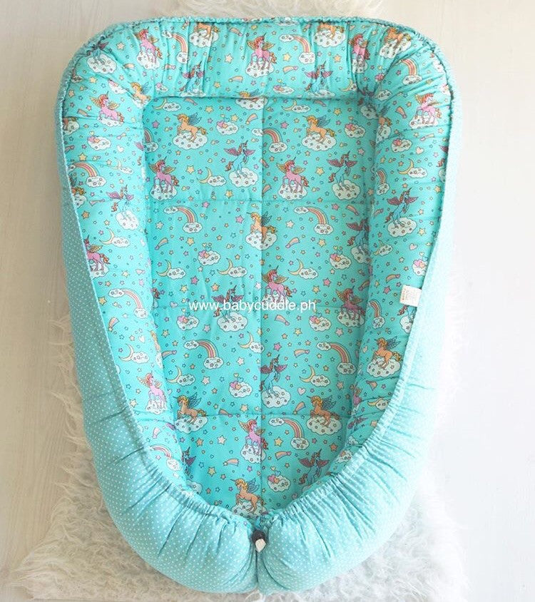 Unicorn in Teal - Bed and Head Pillow