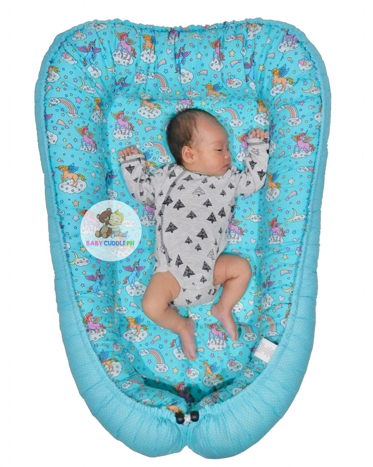 Unicorn in Teal - Bed and Head Pillow