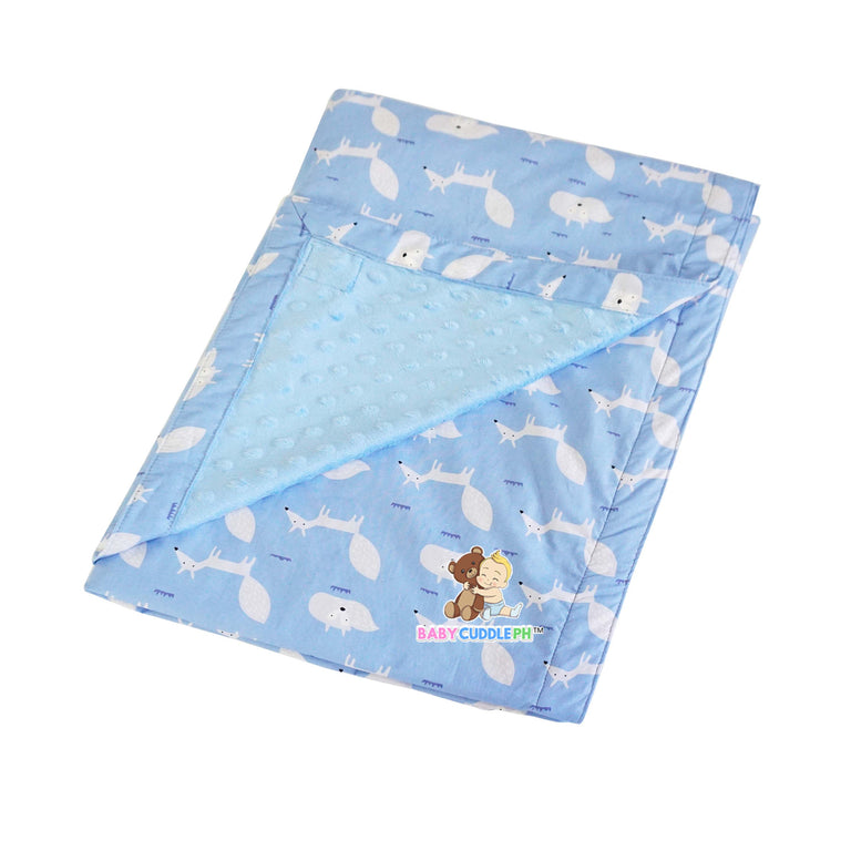 Little Fox in blue -  Babycuddleph Toddlers kit (Pillow & Blanket)