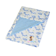 Little Fox in White Blue -  Babycuddleph Toddlers kit (Pillow & Blanket)