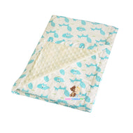 Little Fox in White Teal -  Babycuddleph Toddlers kit (Pillow & Blanket)