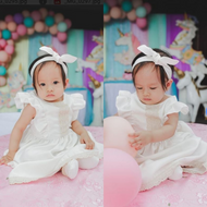 Five(5) Pieces Baptismal Ruffle Dress